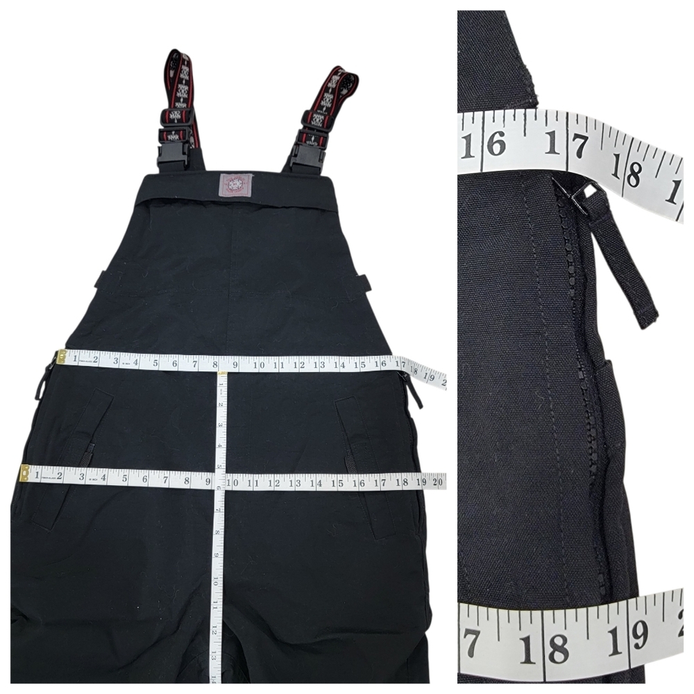 Polo Jeans Co. Ralph Lauren Ski Bib Overalls Snow Pants Black Women’s Large - Picture 16 of 17